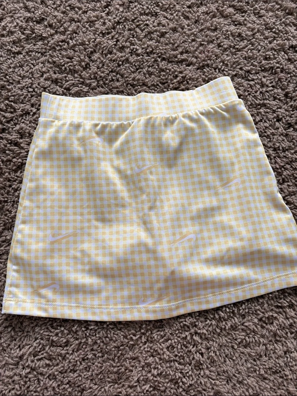 Nike Yellow Gingham Skirt with Teal Swoosh - Picture 4 of 5